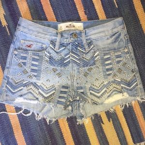 High waisted jean shorts
